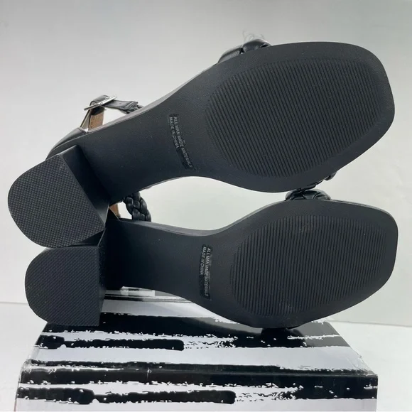 NEW DV Dolce Vita Hassa Heeled Sandal Black Braided Straps‎ - Picture 12 of 14